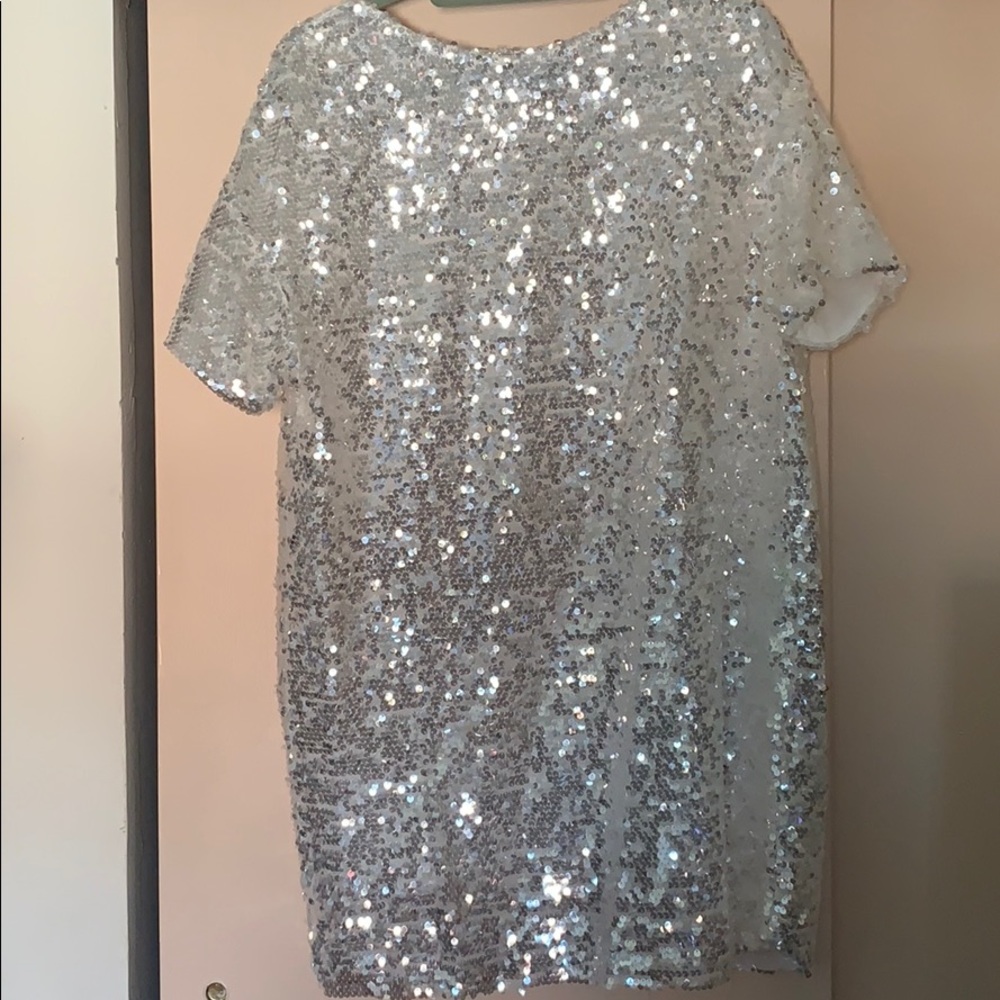 Zara white sequin dress
